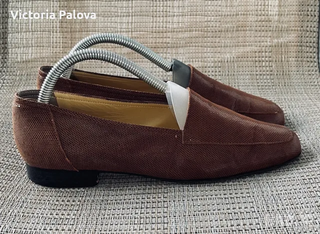 Уникални италиански Vintage лоуфъри RRARO (Vero Cuoio) om естествена екзотична кожа.Размер 39, снимка 7 - Дамски ежедневни обувки - 55968742