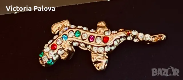 Миниатюрна брошка vintage гущер Германия, снимка 9 - Други - 47610319
