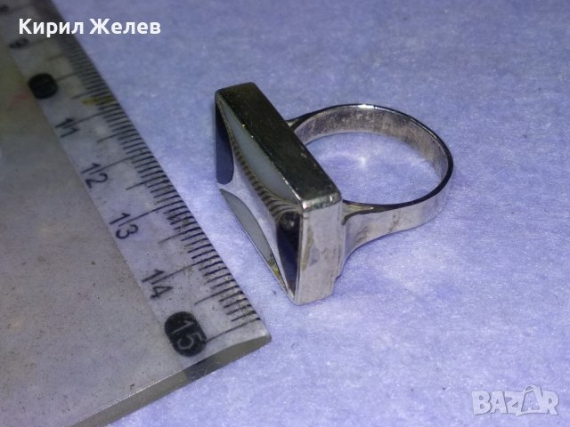 Стар СРЕБЪРЕН ЕЛЕГАНТЕН ПРЪСТЕН СРЕБРО 925 с ЧЕРЕН ОНИКС и МЛЕЧЕН КВАРЦ РЪЧНА АРТ ИЗРАБОТКА 40599, снимка 14 - Антикварни и старинни предмети - 42613359