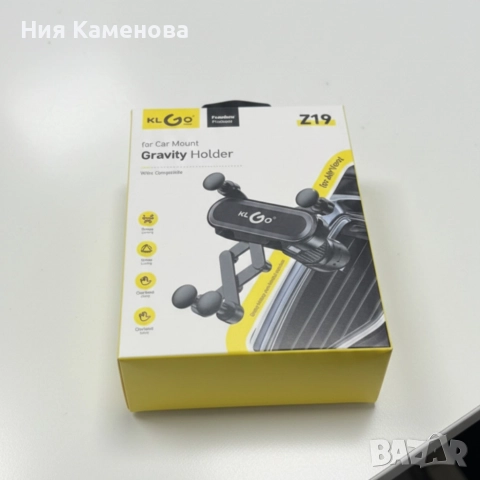 Гравитационна стойка за телефон за кола KLGO Z19 – 360° въртене, монтаж на климатична решетка, снимка 2 - Аксесоари и консумативи - 52933932