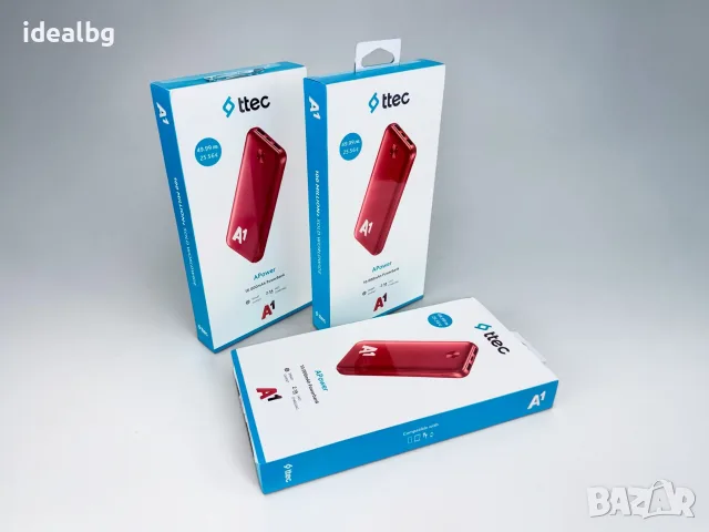 НОВА! Преносима батерия TTEC APower A1 10000mAh Power Bank, снимка 3 - Външни батерии - 56019589
