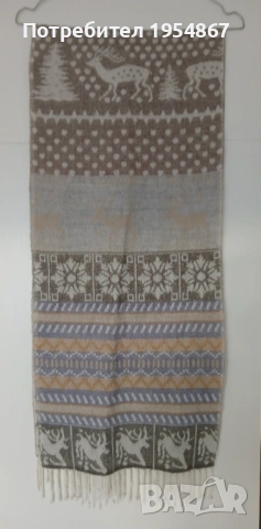 Красив, мек, вълнен зимен шал 33х156 см, снимка 2 - Други - 53937562