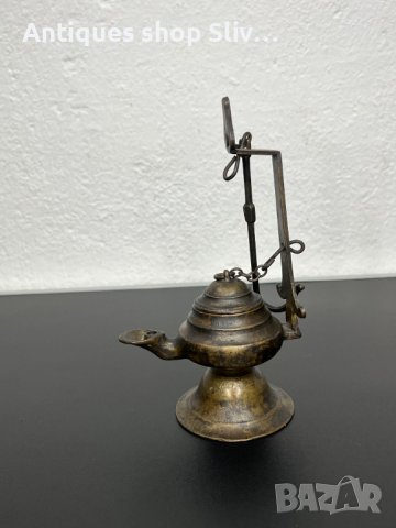 Автентична бронзова маслена лампа. №5070, снимка 7 - Колекции - 44270749