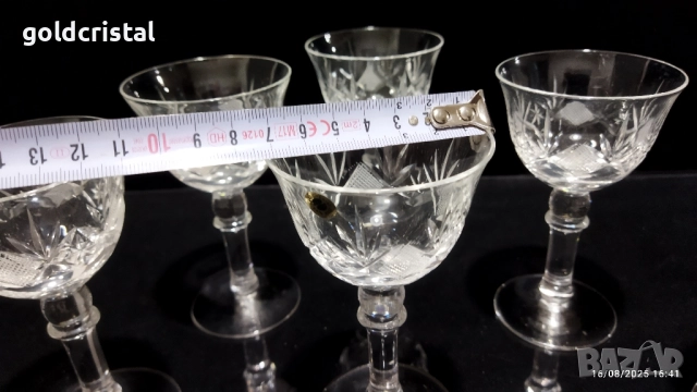кристални чаши за ракия, снимка 4 - Антикварни и старинни предмети - 47390229