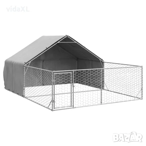 vidaXL Открита кучешка колиба с бягаща пътека 5x3x1,9 m