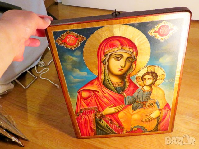 Стара православна икона на Света Богородица с младенеца - за зачатие и раждане на дете, Дева Мария, снимка 6 - Икони - 36906392