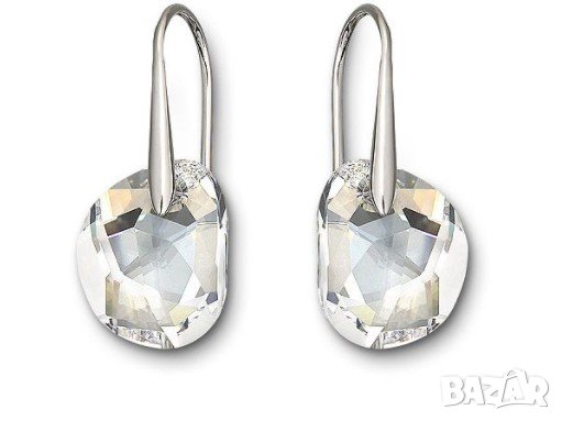 Сваровски SWAROVSKI обеци оригинални бледо син  камък, снимка 4 - Обеци - 34222129