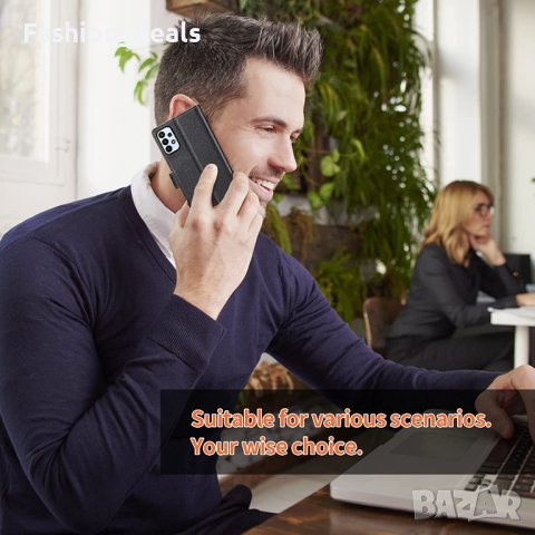 Нов черен флип калъф/кейс за Samsung Galaxy A23 с 2 протектора Самсунг, снимка 7 - Калъфи, кейсове - 39498027