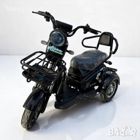 Двуместна електрическа триколка blueElectric Pudding 1800W | 48V | 23Ah | BLACK