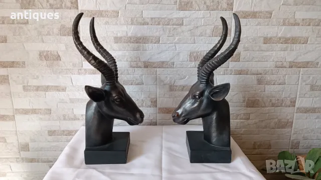 Стари подпори за книги - стопери - Антилопи - 37см , снимка 5 - Други ценни предмети - 49127492