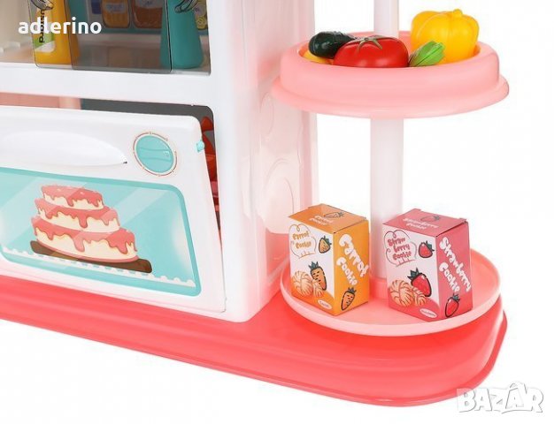 Игра Детска кухня , 72 см, много аксесоари и прибори, детска кухня, кухня за кукли, червена, снимка 16 - Играчки за стая - 34164438