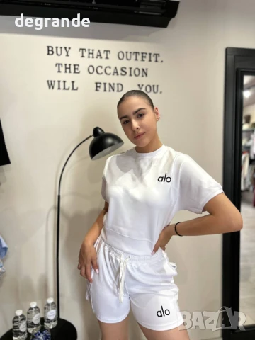 Бял дамски комплект Alo, снимка 3 - Комплекти - 50870423