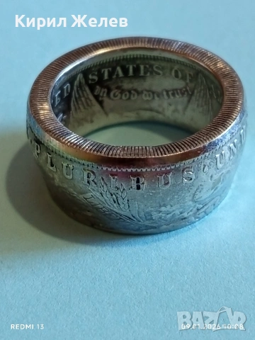 Уникален сребърен пръстен изработен от монета МОРГАН ДОЛАР тези пръстени са колекционерски  52988, снимка 8 - Пръстени - 53040408