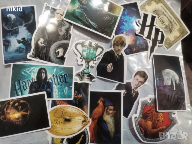 3 вид 50 бр Хари Потър harry potter самозалепващи лепенки стикери за украса декор картонена торта, снимка 3 - Други - 42810726