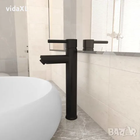 vidaXL Смесител за баня, черен, 12х30 см, снимка 2 - Смесители - 56146167