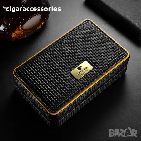Cohiba преносим кожен хумидор за 4 пури с дигитален хигрометър