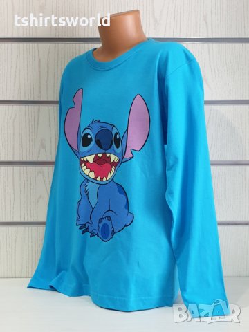 Нова детска блуза с дълъг ръкав и дигитален печат Стич (Stitch), снимка 3 - Детски Блузи и туники - 40571488
