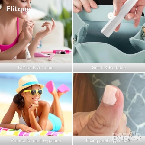 Преносима мини UV лампа за маникюр с Type-C зареждане и два режима на таймера, снимка 5 - Продукти за маникюр - 52851130