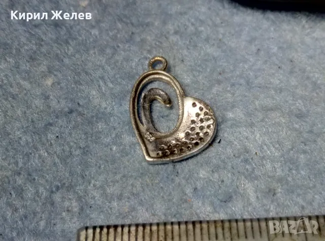 НЕЖНО СКЪПОЦЕННО АЖУРНО СРЕБЪРНО СЪРЧИЦЕ АРТ МЕДАЛЬОН СРЕБРО 925 с БЯЛА ПОЗЛАТА и ЦИРКОНИ 49446, снимка 2 - Колиета, медальони, синджири - 49134307