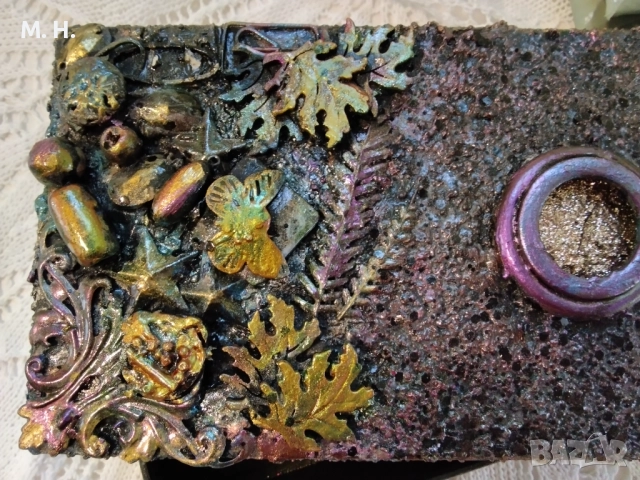 Ръчно декорирана кутия в стил "микс медия", снимка 4 - Декорация за дома - 52953190