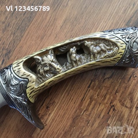 Колекцонерски ловен нож -180 / 310 - 5 модела ( Елен, Мечка, Вълк, Орел, Дракон), снимка 14 - Ножове - 19109809