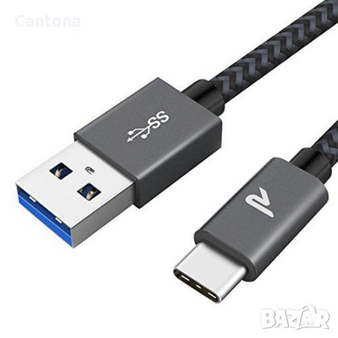RAMPOW USB C кабел, PD3.0, 60W/3A, ултра бързо зареждане, USB-A към USB-C, пренос на данни,
