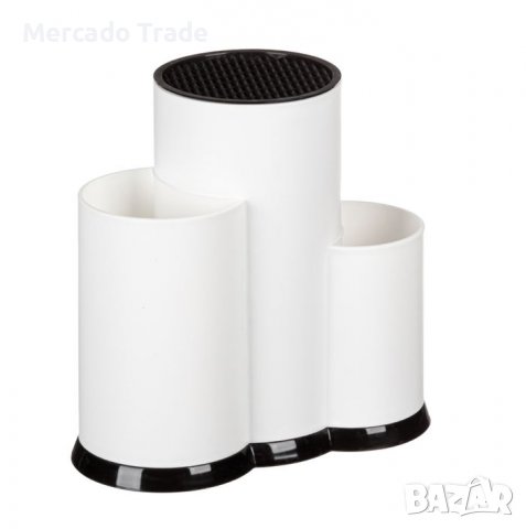 Поставка Mercado Trade, За ножове и прибори, Пластмаса, Бял, снимка 3 - Аксесоари за кухня - 38326763