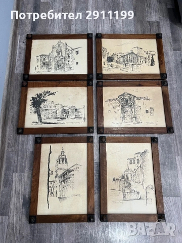 Антикварна картина, 6 бр.