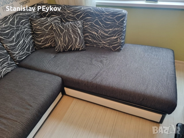 Ъглов диван с функция сън и ракла, снимка 3 - Дивани и мека мебел - 54164043