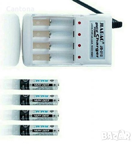 Зарядно устройство за до 4 батерии с  4 AA акумулаторни батерии, снимка 4 - Други стоки за дома - 38891556