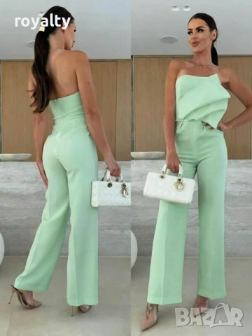 Дамски Елегантен Гащеризон Цвят Мента