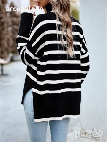 Нов дамски ежедневен плетен пуловер с кръгло деколте и дълъг ръкав, 5цвята, снимка 16 - Блузи с дълъг ръкав и пуловери - 44168489