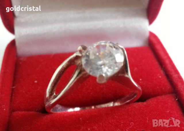 сребърен пръстен с циркон , снимка 3 - Антикварни и старинни предмети - 17305065