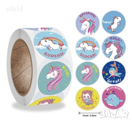 100 бр Еднорог Unicorn Пони микс малки самозалепващи лепенки стикери за ръчна изработка за подарък, снимка 2 - Други - 31958471