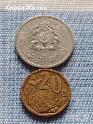 Две монети 20 цента 1997г. Африка / 1 dirhami 1965г. Мароко Хасан втори 41130