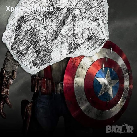Щит на Капитан Америка Captain America 60см реалистичен модел метален, снимка 9 - Други - 53221959