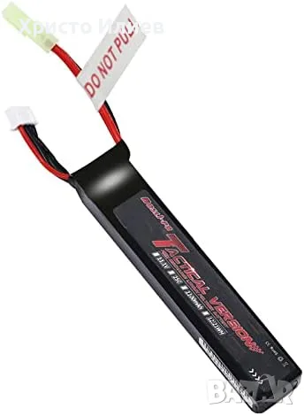 Литиева батерия Bos-Lipo Airsoft 11.1V 1100mAh 25C 2S с мини гнездо Tamiya