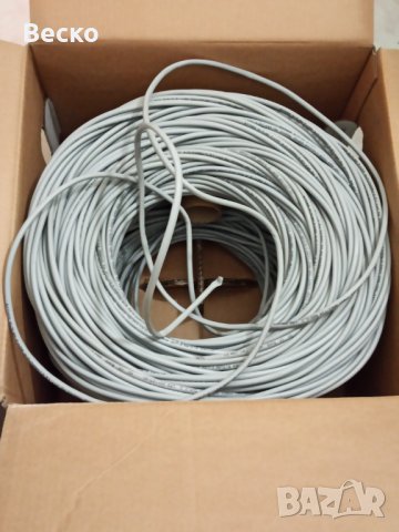 Кабел Меден UTP FTP BITNER BiTLAN CAT5E 4x2x0.5кв Видео Мрежа Корда CQR Тестван RJ45 може на метър, снимка 4 - Друга електроника - 38245896