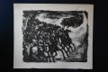 Стара картина, литография, руски войници, 1970-те год., снимка 1