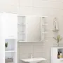 vidaXL Шкаф за баня с огледало, бял, 80x20,5x64 см, инженерно дърво, снимка 2
