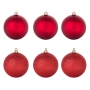 Комплект коледни топки червени матови с брокат 3 см 20 бр._1034554, снимка 1