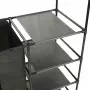 vidaXL Стойка за дрехи, метал и нетъкан текстил, 87x44x158 см, черна, снимка 3
