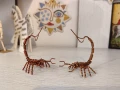 Скорпион от тел медна пластика ръчна изработка фигурка, снимка 7