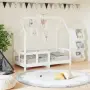 vidaXL Рамка за детско легло, бяла, 70x140 см, бор масив, снимка 2