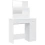vidaXL Тоалетка с огледало, бяла, 86,5x35x136 см, снимка 1