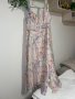 Разкошна нова нежна елегантна дълга рокля фрорален принт нежни цветя висока талия цепка, снимка 2