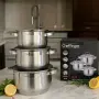 Cheffinger - комплект тенджери от неръждаема стомана – здравина, стил и готвене без компромис, снимка 3