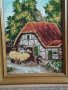СТАР ГОБЛЕН СЕЛСКА КЪЩА ГЕРМАНИЯ ПАСТОРАЛЕН СЕЛСКИ ПЕЙЗАЖ в ДЪРВЕНА РАМКА 30915, снимка 3