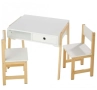 Дървена Детска маса със столчета Бели НОВИ, снимка 2