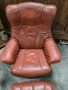 Кресло с отоманка от естествена кожа , снимка 2